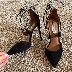 Steve Madden Black Suede Lace-Up Women's Heels